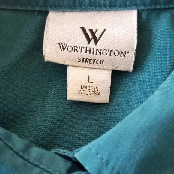 Worthington women's Stretch Green Large Shirt - Picture 2 of 8
